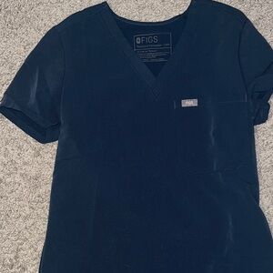 Figs Dark Harbor V-Neck Scrub Top